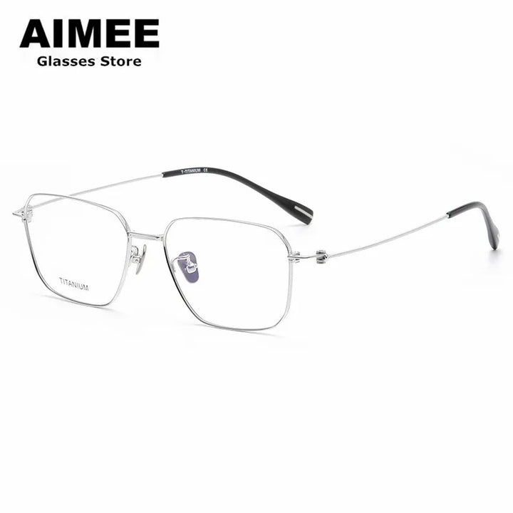 Aimee Unisex Full Rim Square Polygon Titanium Eyeglasses 80914 Full Rim Aimee   