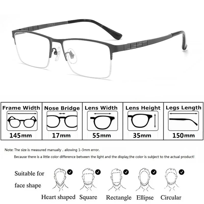 Bobbie Unisex Semi Rim Square Titanium Eyeglasses HT0178