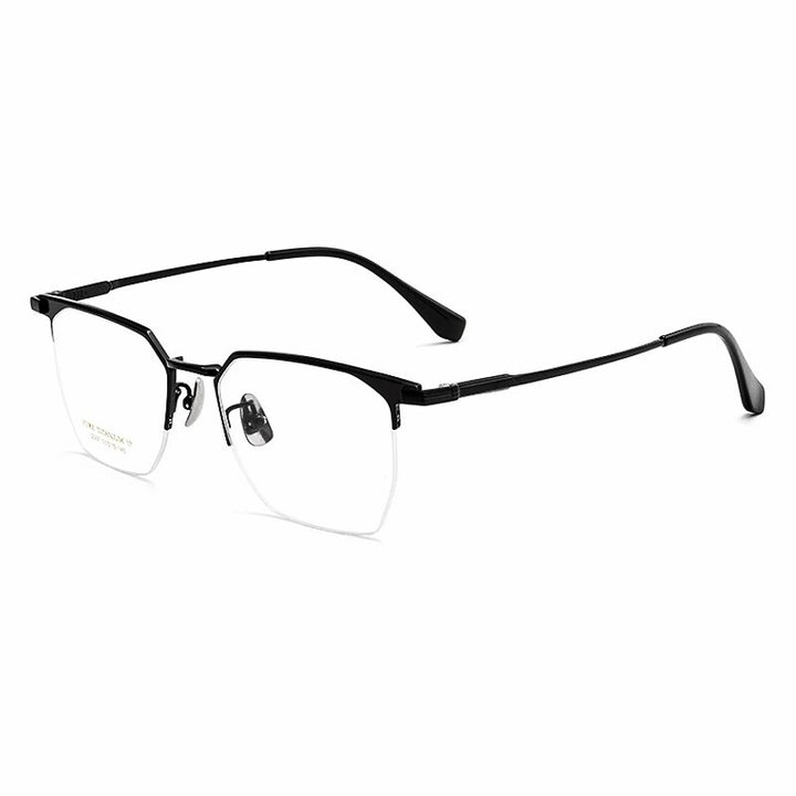 Yimaruili Men's Semi Rim Square Titanium Eyeglasses 2097p Semi Rim Yimaruili Eyeglasses   