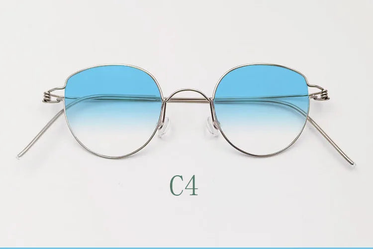 Yujo Unisex Full Rim Cat-Eye Stainless Steel Eyeglasses 42.39 — view 4 | Yujo at FuzWeb