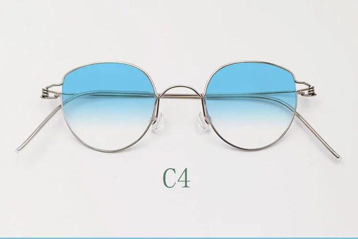 Yujo Unisex Full Rim Cat-Eye Stainless Steel Eyeglasses 42.39 — view 4 | Yujo at FuzWeb