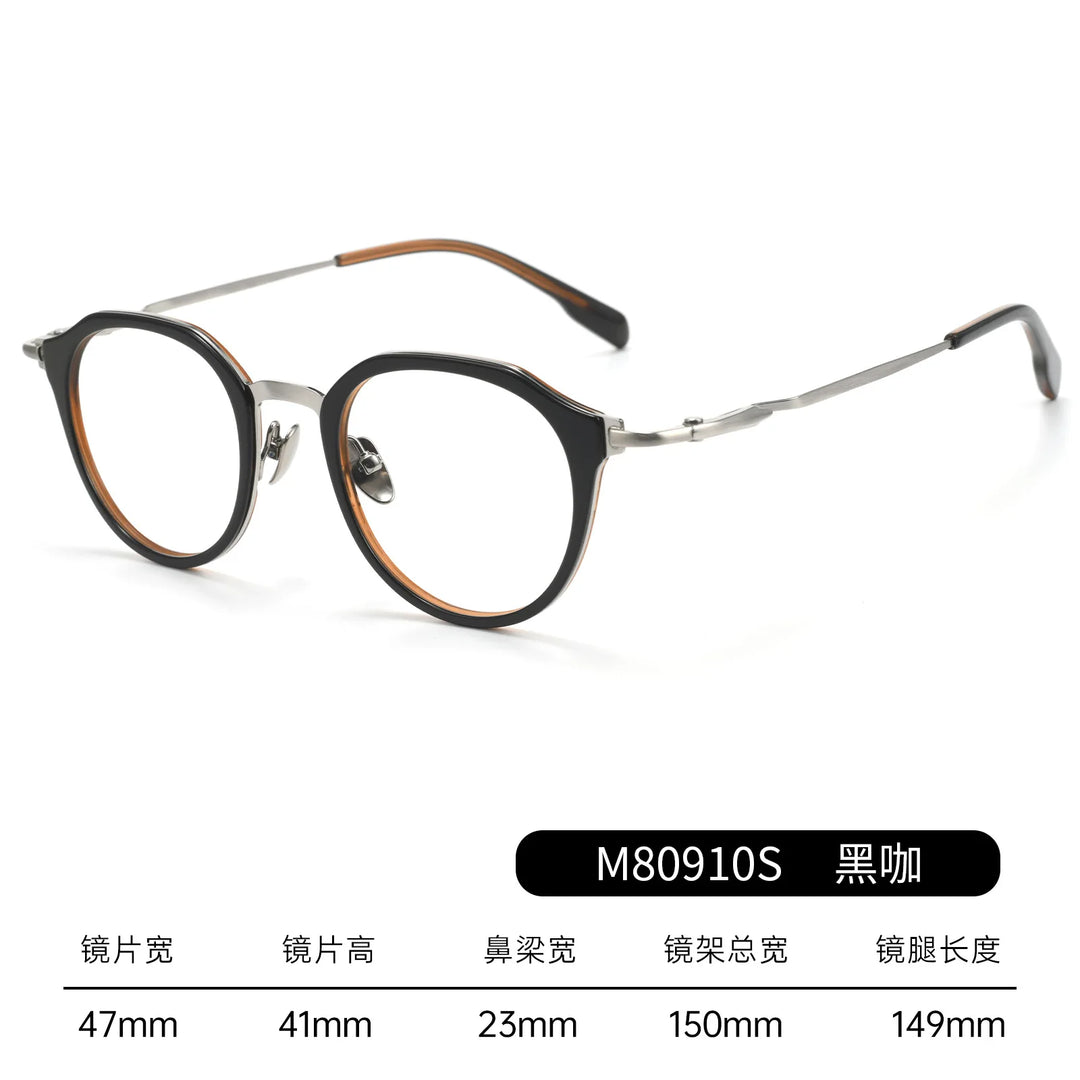 Bclear Unisex Full Rim Round Titanium Eyeglasses BSF-M80910S