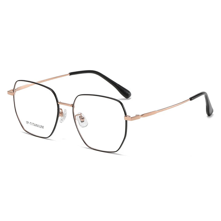 KatKani Women's Full Rim Polygon Titanium Eyeglasses 98455 Full Rim KatKani Eyeglasses   