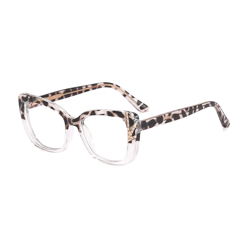Ralferty Women's Full Rim Square Cat Eye Tr 90 Acetate Eyeglasses F82098 Full Rim Ralferty C3 Leopard China 