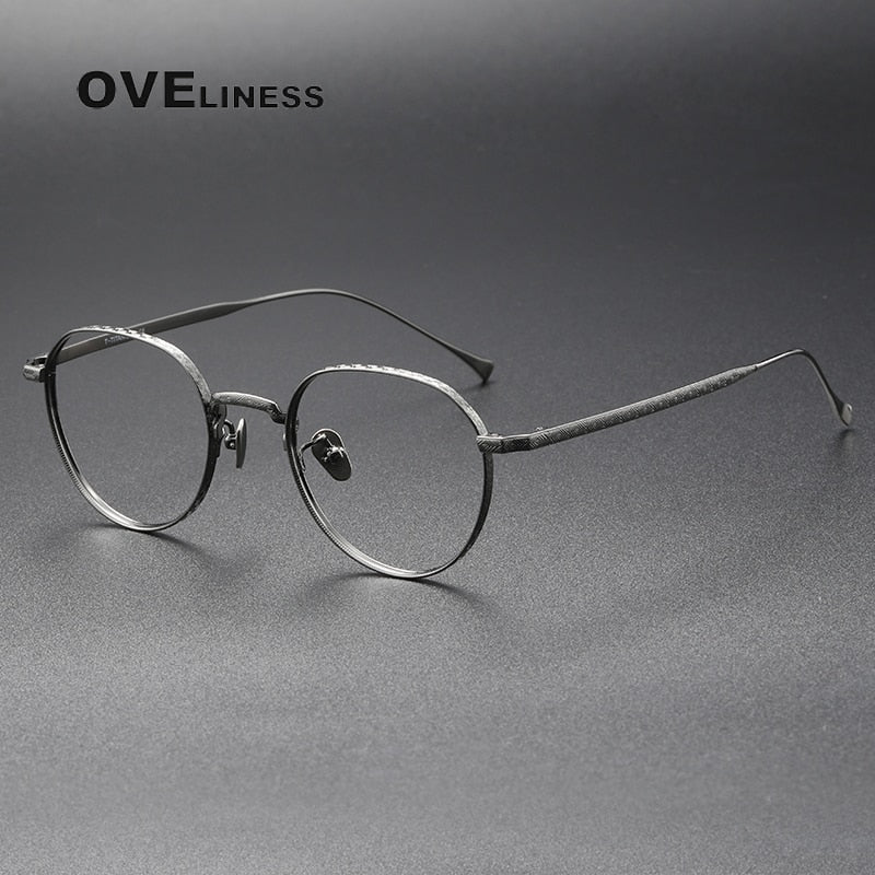 Oveliness Unisex Full Rim Square Titanium Eyeglasses 169 Full Rim Oveliness gun  