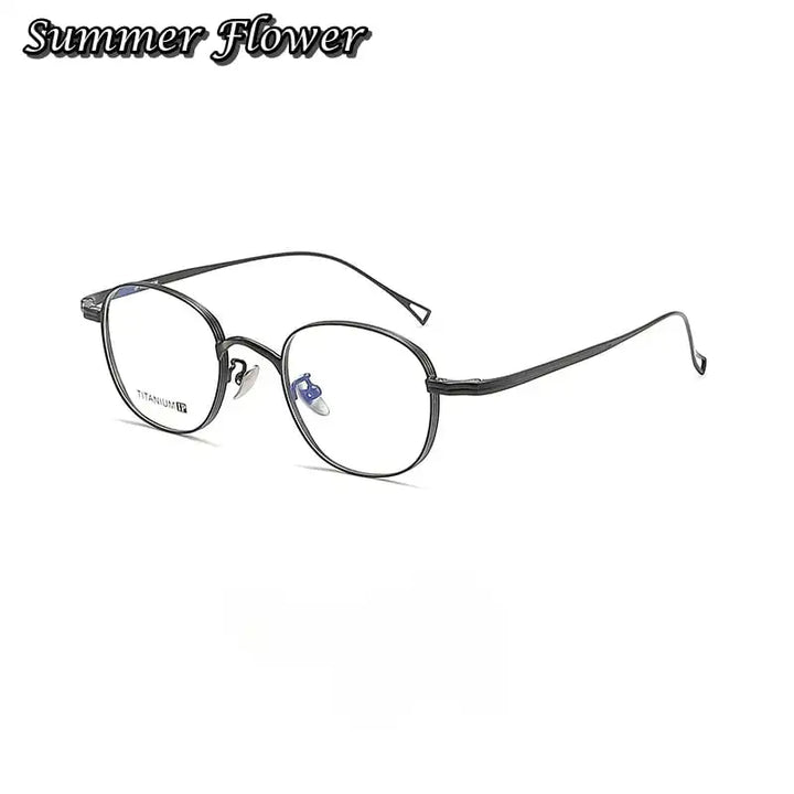 Summer Flower Unisex Full Rim Oval Square Titanium Eyeglasses 880554