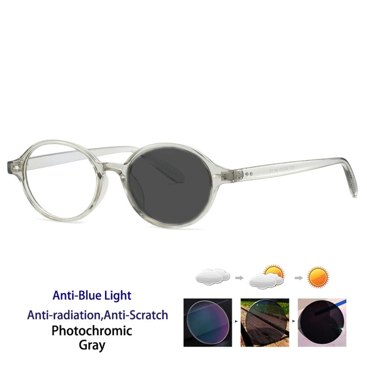 Kocolior Unisex Full Rim Round PC Tr 90 Alloy Photochromic Reading Glasses 512297