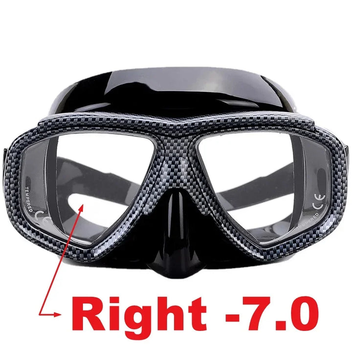 Aleefa Unisex Goggle Pc Silicone Tempered Glass Myopic Swim Mask 98203