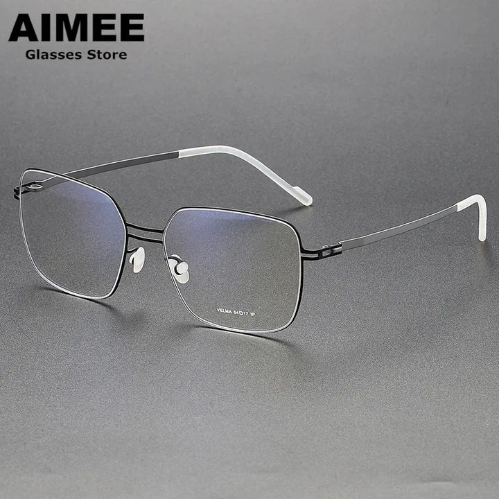 Aimee Women's Full Rim Square Double Bridge Stainless Steel Eyeglasses 22511 Full Rim Aimee   