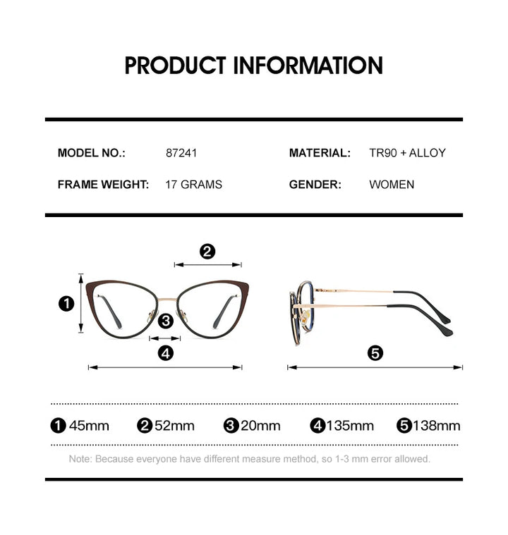 Chashma Women's Full Rim Oval Cat Eye Tr 90 Titanium Eyeglasses 887241