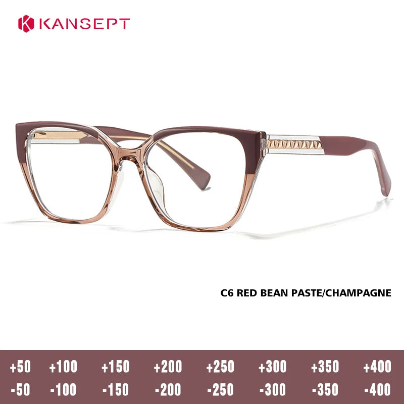 Kansept Women's Full Rim Square Tr 90 Alloy Reading Glasses 727017