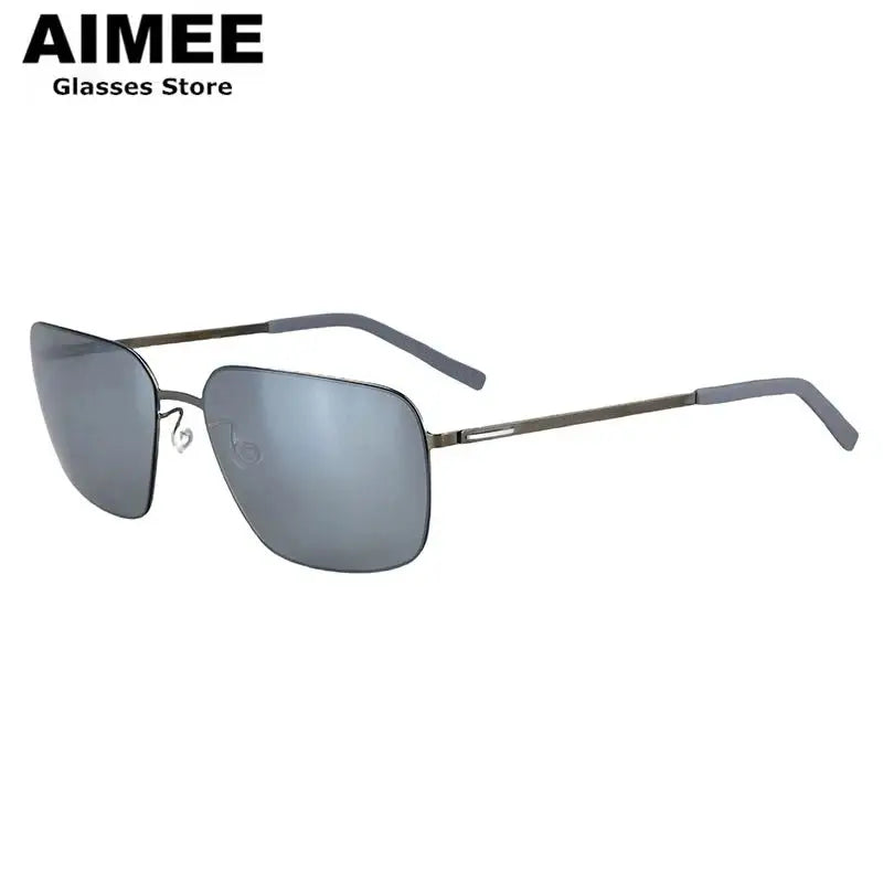 Aimee Full Rim 800200 Unisex Ultralight Pure Titanium Square Sunglasses Aimee