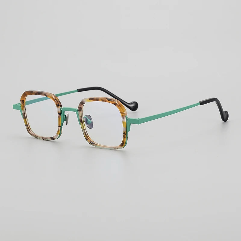 Muzz Unisex Full Rim Brow Line Square Titanium Acetate Eyeglasses 921102