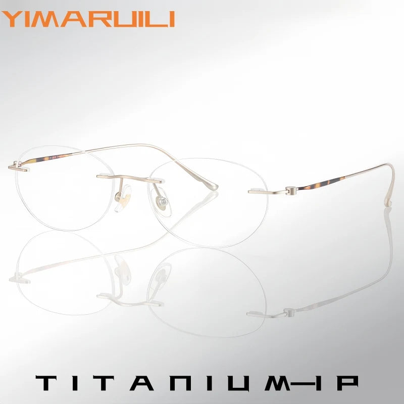Yimaruili Unisex Rimless Oval Pure Titanium Eyeglasses Z6153 — view 1 | Yimaruili at FuzWeb