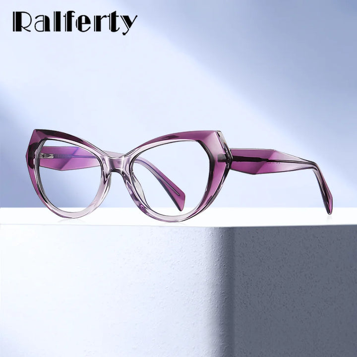 Ralferty Women's Full Rim Cat Eye Tr  90 Titanium Eyeglasses 2025 82163
