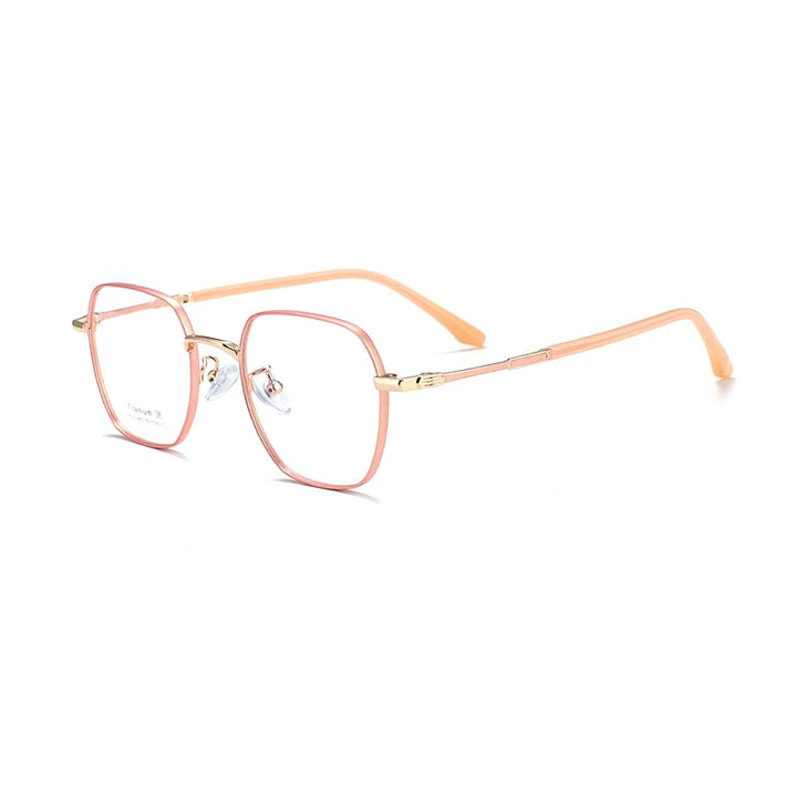 KatKani Women's Full Rim Polygonal Alloy Eyeglasses 77053 Full Rim KatKani Eyeglasses c6 CHINA 