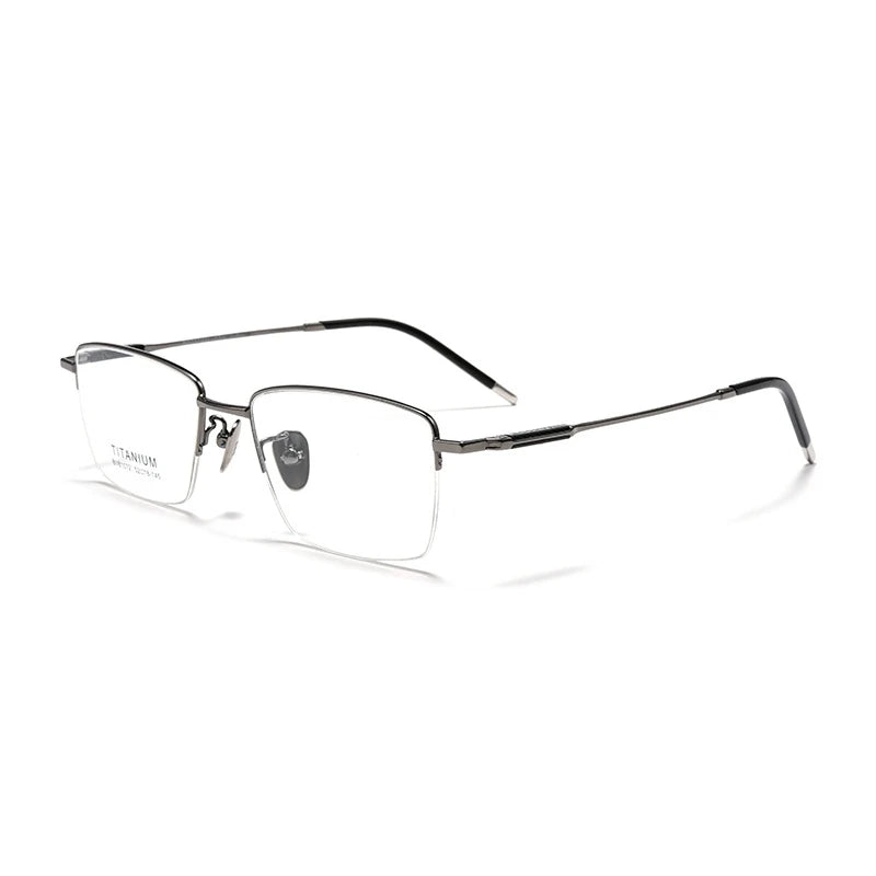 Yimaruili Unisex Semi Rim Square Titanium Eyeglasses 81072 Semi Rim Yimaruili Eyeglasses