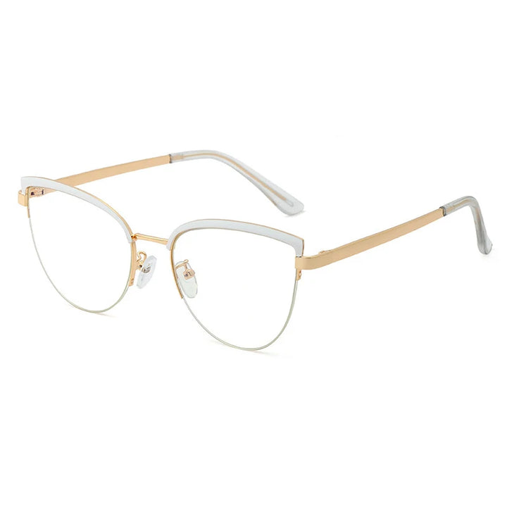 Handoer Women's Full Rim Oval Cat Eye Alloy Eyeglasses 95679