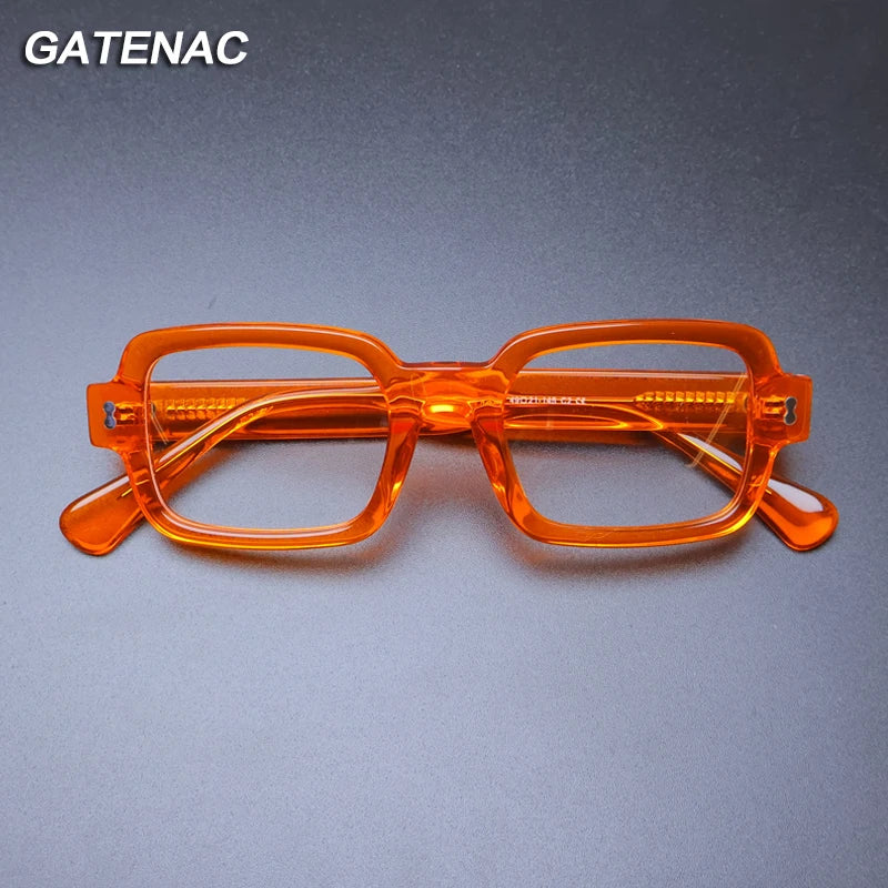 Gatenac Unisex Full Rim Square Acetate Eyeglasses Gxyj-1179 Full Rim Gatenac   