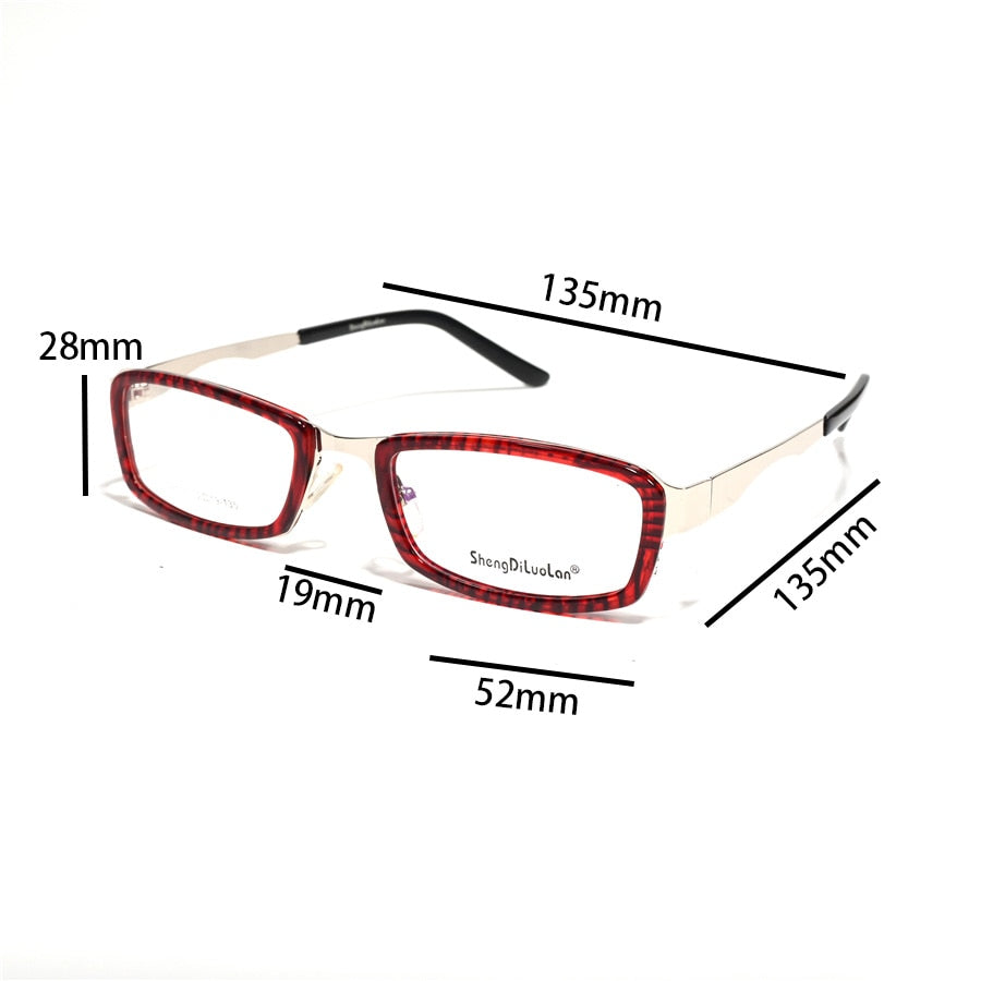 Cubojue Unisex Full RIm Rectangle Tr 90 Titanium Myopic Reading Glasses 2107m Reading Glasses Cubojue   