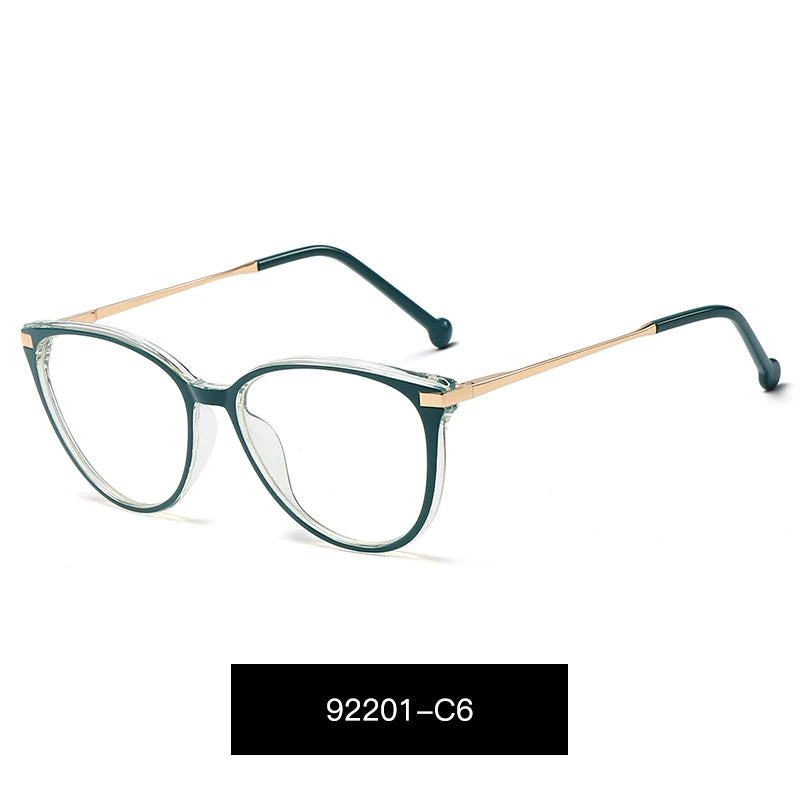 Handoer Women's Full Rim Oval Cat Eye Tr 90 Alloy Eyeglasses 92201