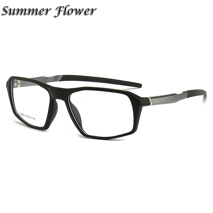 Summer Flower Unisex Full Rim Square Tr 90 Aluminum Eyeglasses 58544
