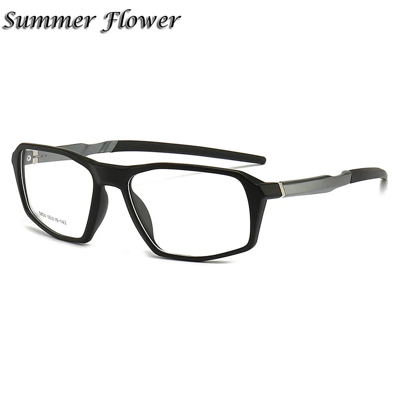 Summer Flower Men's Full Rim Square Tr 90 Al Mg Eyeglasses 615854