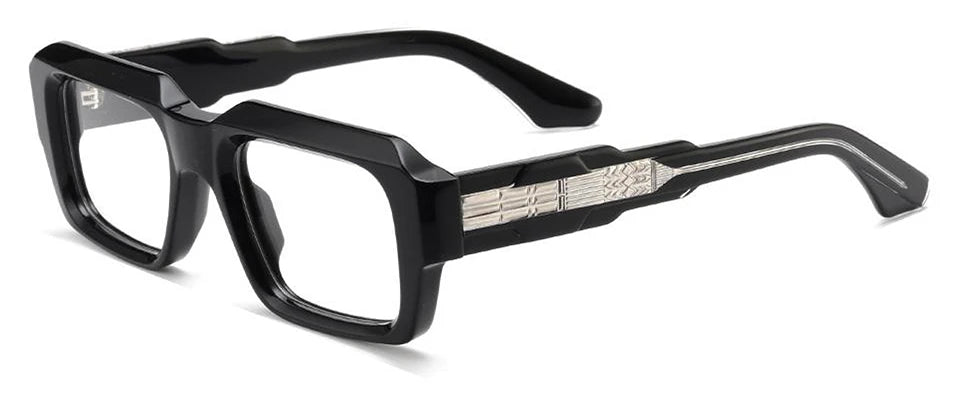 Esnbie Unisex Full Rim Square Acetate Eyeglasses 25SA010-1