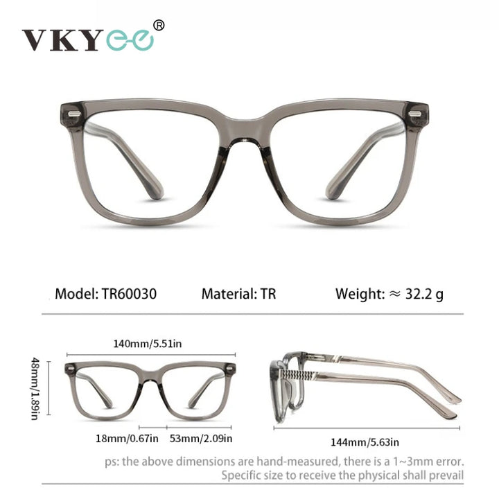 Vicky Unisex Full Rim Square Tr 90 Alloy Reading Glasses 360030
