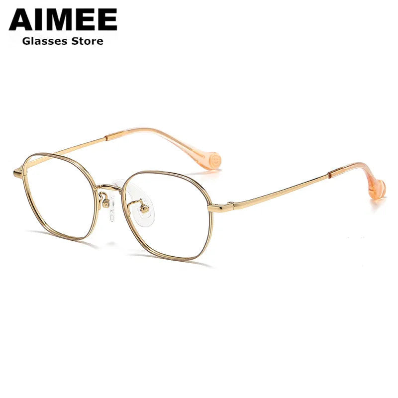 Aimee Unisex Youth's Full Rim Square Titanium Eyeglasses 80945 Full Rim Aimee   