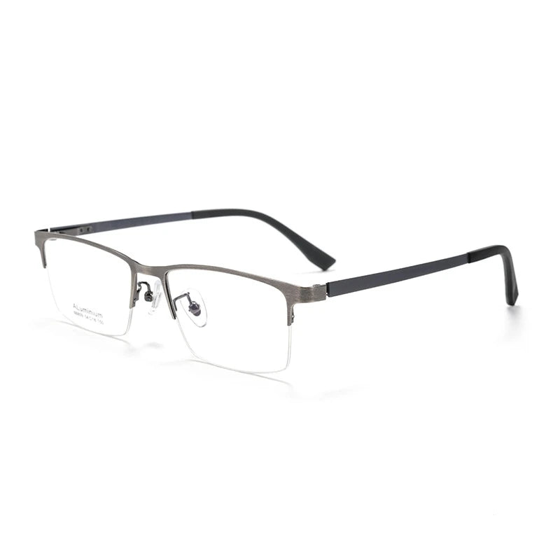 Yimaruili Men's Semi Rim Square Aluminium Alloy Eyeglasses 636809