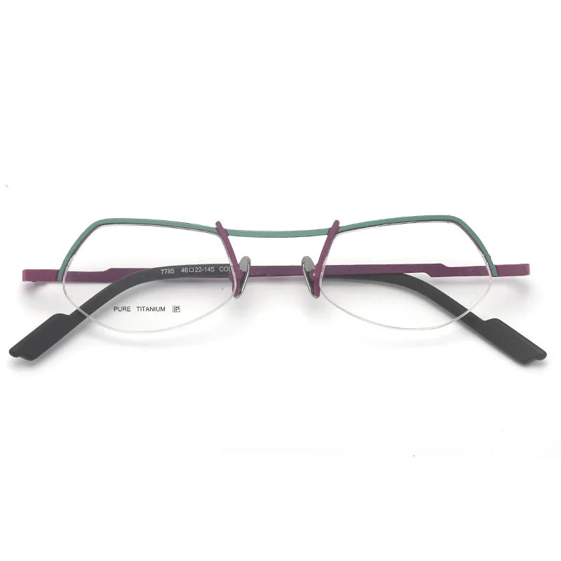 Muzz T7785 unisex small semi-rimless titanium prescription eyeglasses — view 4