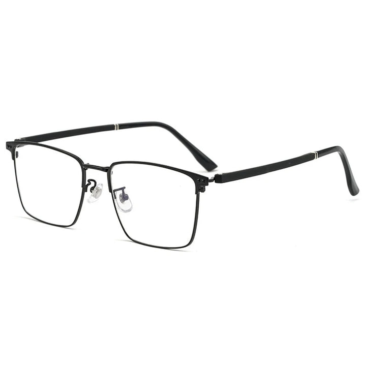 Hotochki Mens Full Rim Browline Square Alloy Eyeglasses 8302z Full Rim Hotochki black  