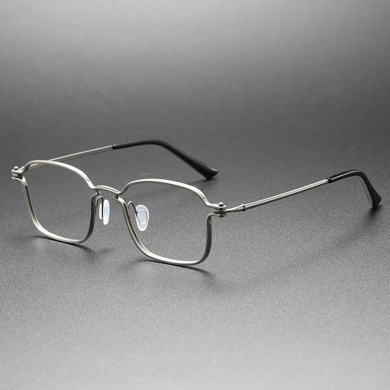 Yimaruili Unisex Full Rim Square Titanium Eyeglasses 5898 Full Rim Yimaruili Eyeglasses Gun