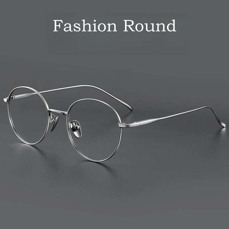 Yimaruili Unisex Full Rim Round Titanium Eyeglasses Y1644 Full Rim Yimaruili Eyeglasses   