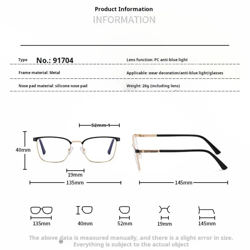 Momoja Women’s Full Rim Square Alloy Spring Hinge Eyeglasses 91704