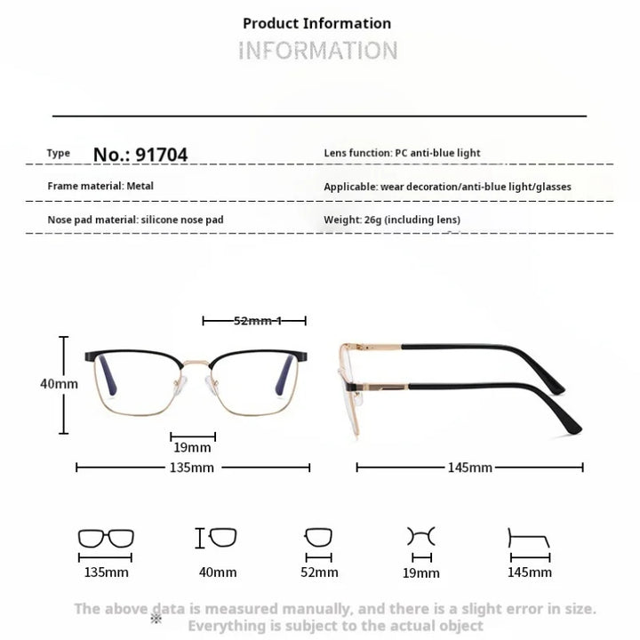 Momoja Women’s Full Rim Square Alloy Spring Hinge Eyeglasses 91704