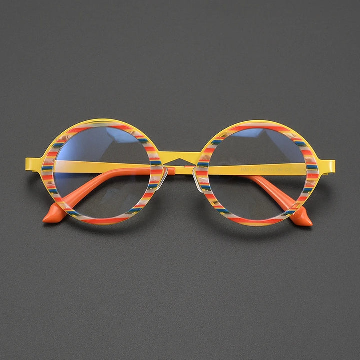 Nobler Unisex Full Rim Round Oval Acetate Titanium Eyeglasses 920167