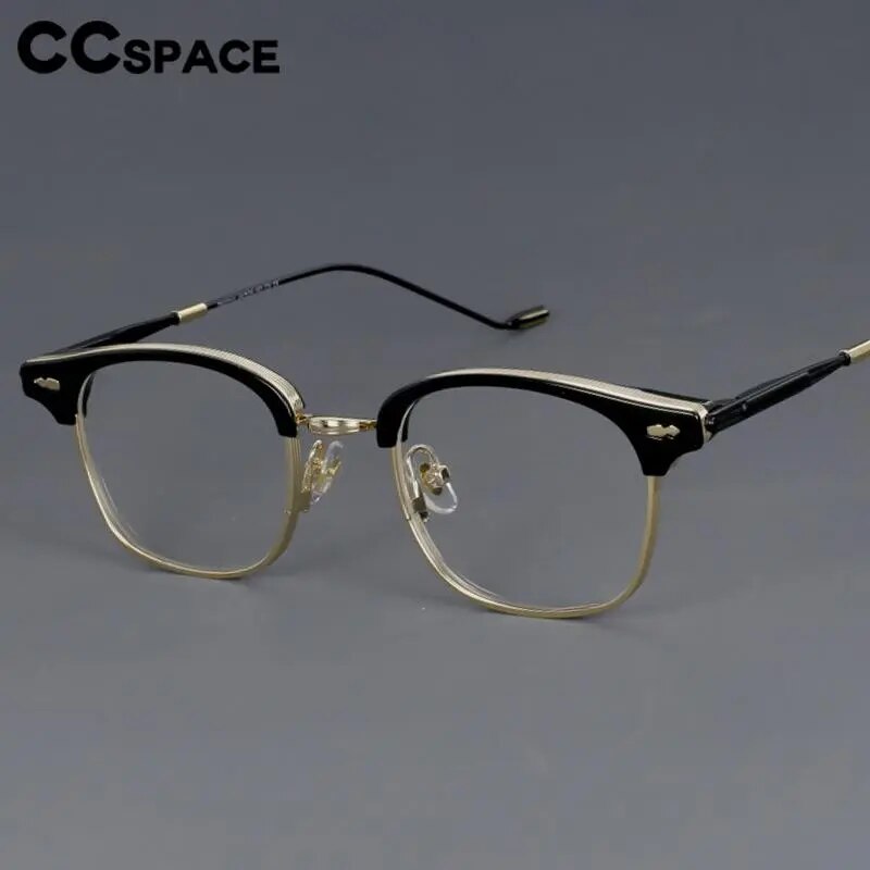 CCSpace Women's Full Rim Square Alloy Acetate Hyperopic Reading Glasses R49425 Reading Glasses CCspace   