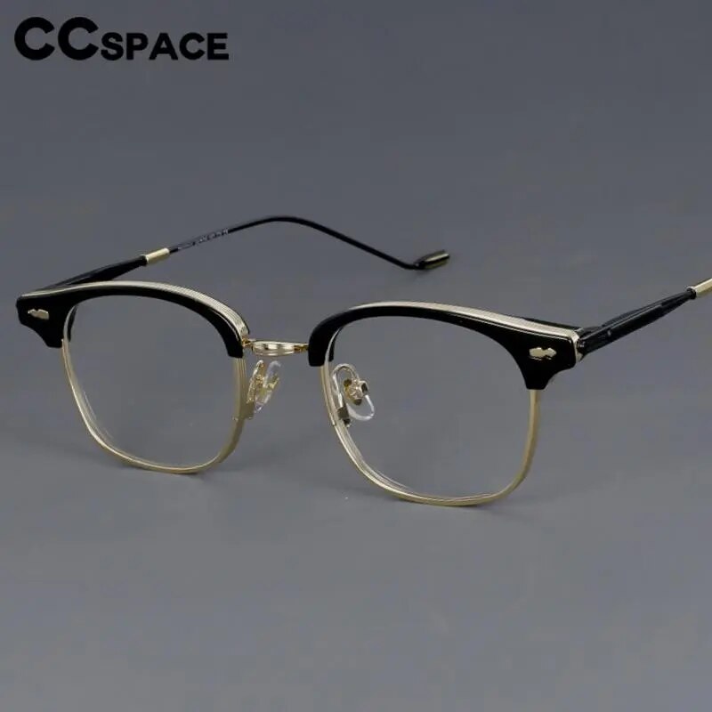CCspace Women's Full Rim Square Alloy Acetate Reading Glasses R49425 Reading Glasses CCspace   