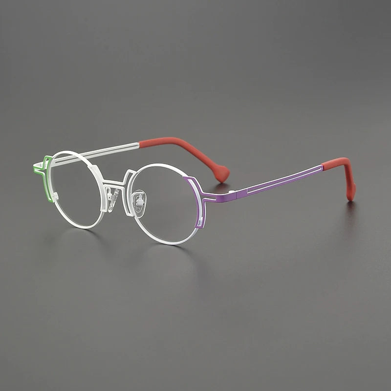 Gatenac Women's Full Rim Round Titanium Eyeglasses G85858