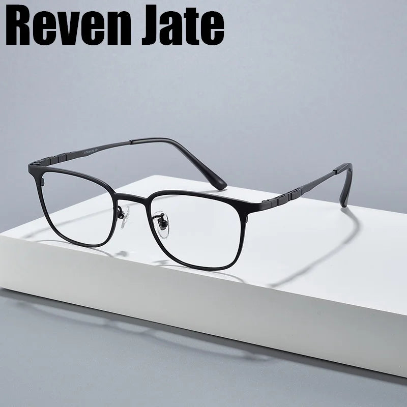 Reven Jate Women's Full Rim Oval Square Titanium Eyeglasses 65022