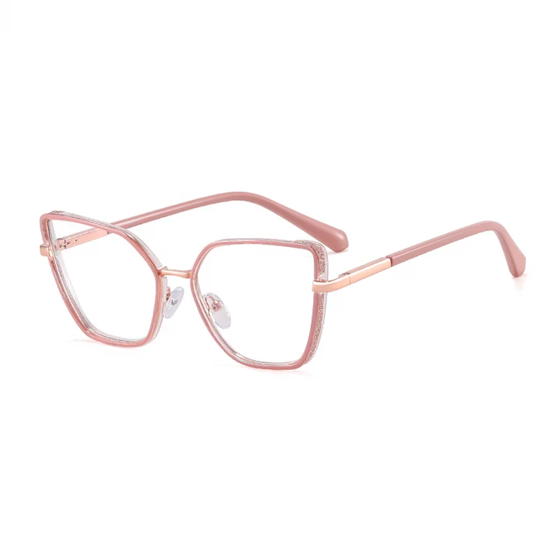 Ralferty Women's Full Rim Square Cat Eye Acetate Eyeglasses R82144 Full Rim Ralferty C4 Pink CHINA 