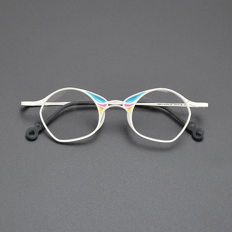 Nobler Women's Full Rim Irregular Oval Square Titanium Eyeglasses 185873