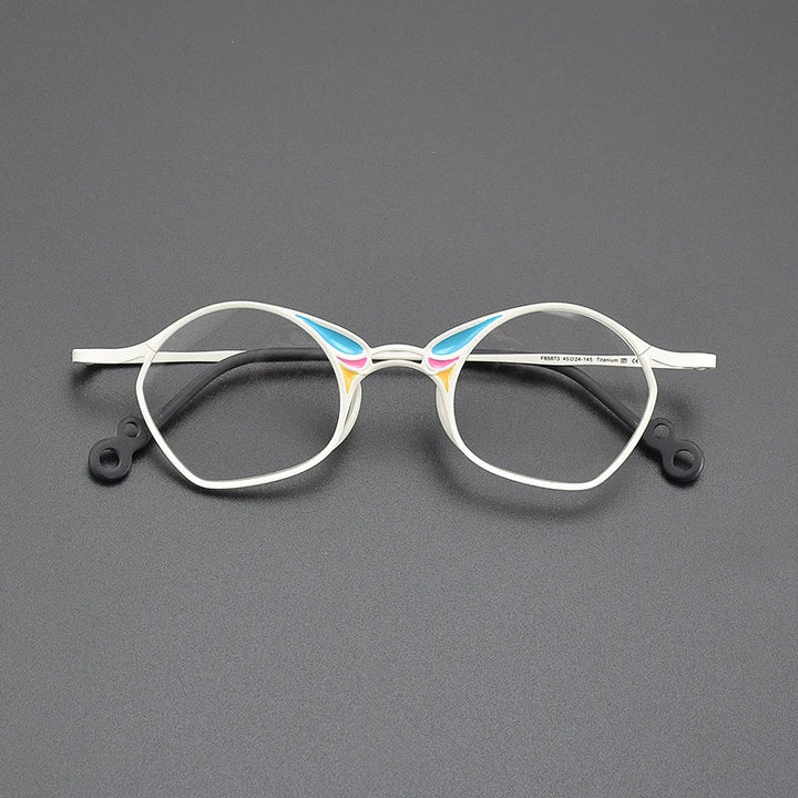 Nobler Women's Full Rim Irregular Oval Square Titanium Eyeglasses 185873