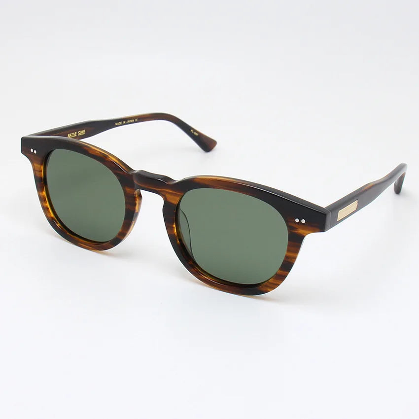 Black Mask Unisex Full Rim Square Acetate Polarized Sunglasses 4946 Sunglasses Black Mask Tortoise-Green As Shown 