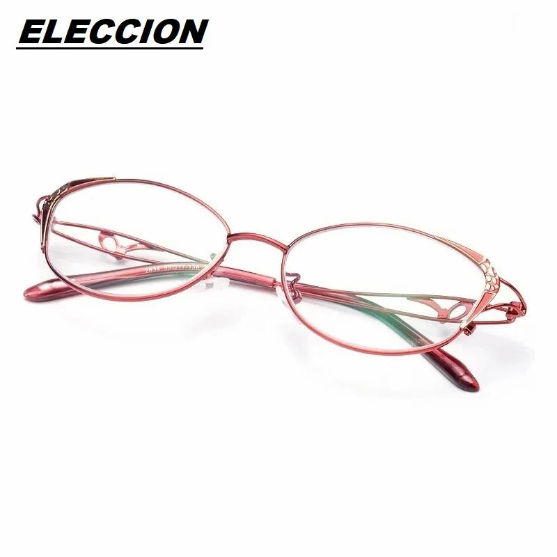 Eleccion Women's Full Rim Oval Alloy Eyeglasses 14016 Full Rim Eleccion