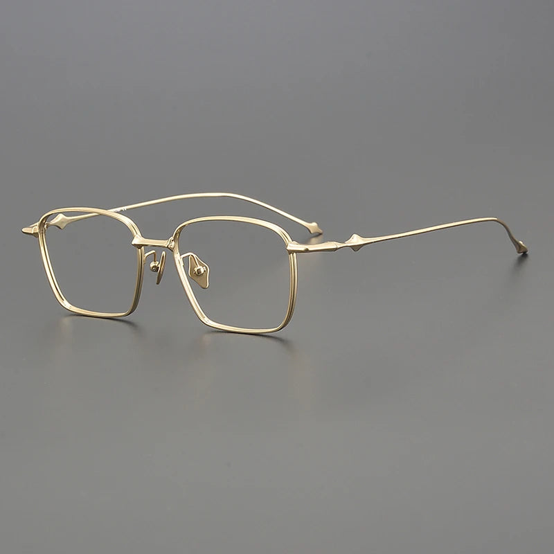 Gatenac Unisex Full Rim Square Titanium Eyeglasses Gxyj1494 Full Rim Gatenac Gold  