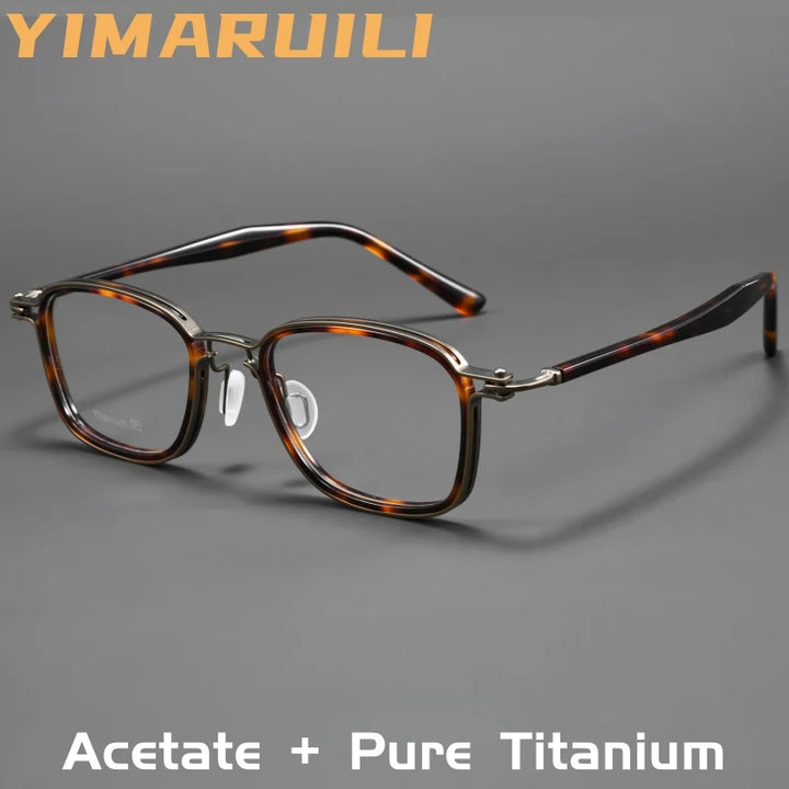 Yimaruili Unisex Full Rim Oval Titanium &amp; Acetate Eyeglasses M5868 — view 1 | Yimaruili at FuzWeb