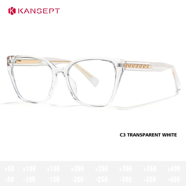 Kansept Women's Full Rim Square Tr 90 Alloy Reading Glasses 727017